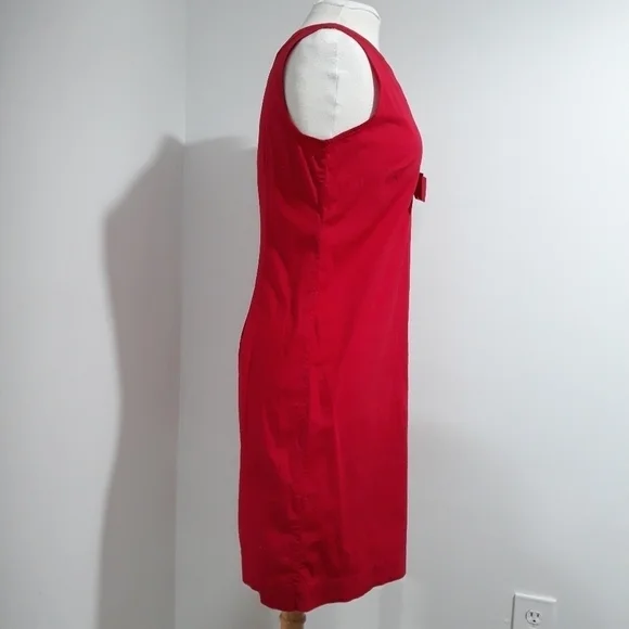 Talbots Cotton Sleeveless Back Zipper Red Dress Size 10 Petite - Picture 4 of 11